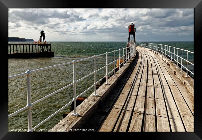 The East Pier, Whitby Framed Print by Paul M Baxter