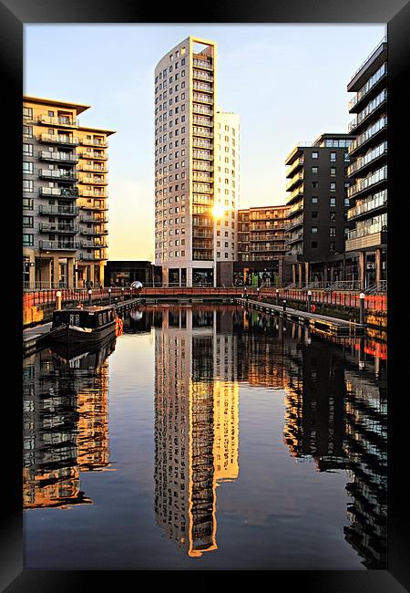 Sundown At Clarence Dock, Leeds Framed Print by Paul M Baxter