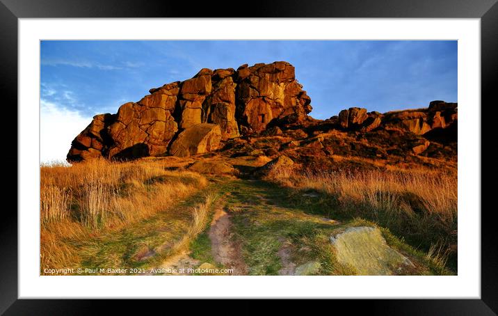 Almscliffe Crag Framed Mounted Print by Paul M Baxter