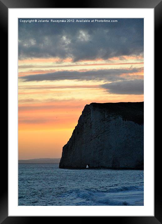 Sunset at Durdle Door Beach Framed Mounted Print by Jolanta  Raczynska