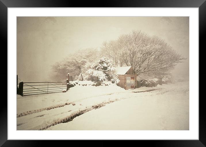 Snowy Shed Framed Mounted Print by Jon Short
