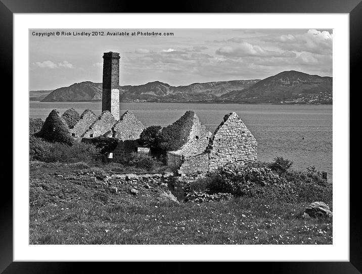 Old Quarry works Penmon Framed Mounted Print by Rick Lindley