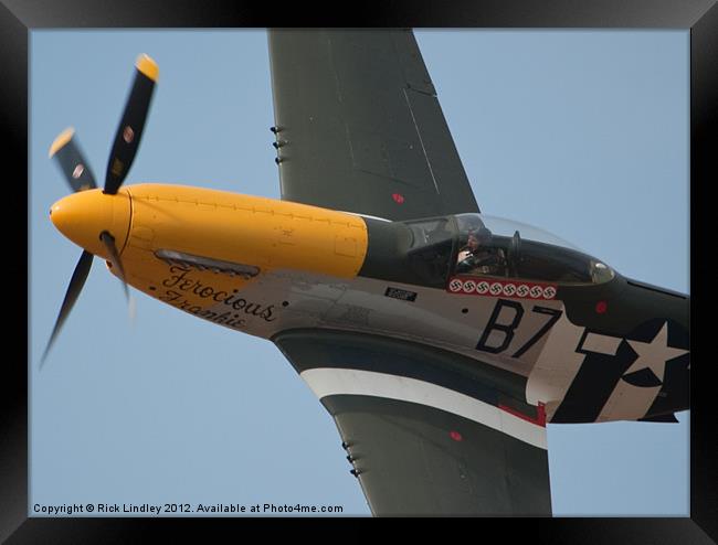 P51 mustang Framed Print by Rick Lindley