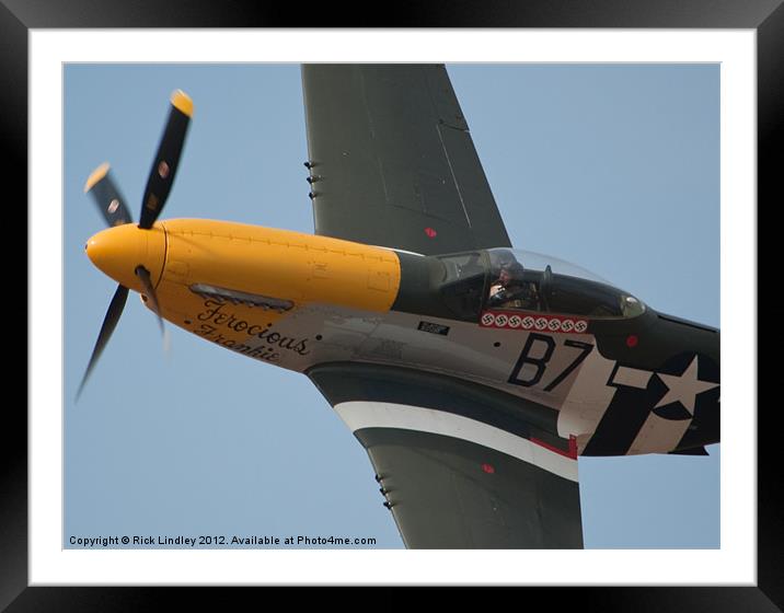 P51 mustang Framed Mounted Print by Rick Lindley