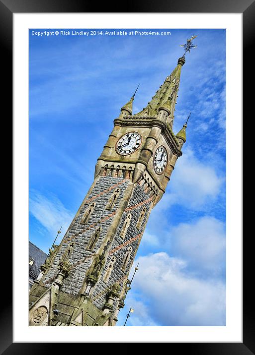Machynlleth clock tower Framed Mounted Print by Rick Lindley