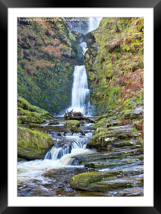 Pistyll Rhaeadr Waterfall Framed Mounted Print by Rick Lindley