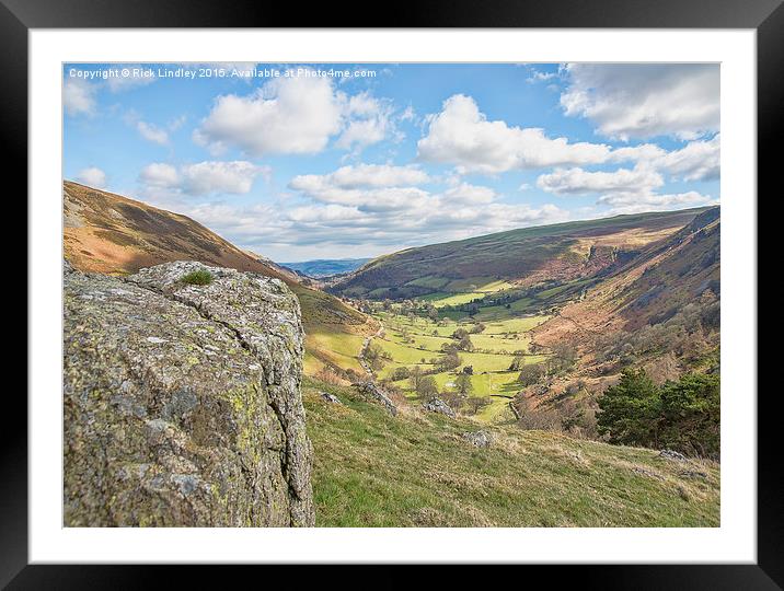 From the summit Pistyll Rhaeadr Framed Mounted Print by Rick Lindley
