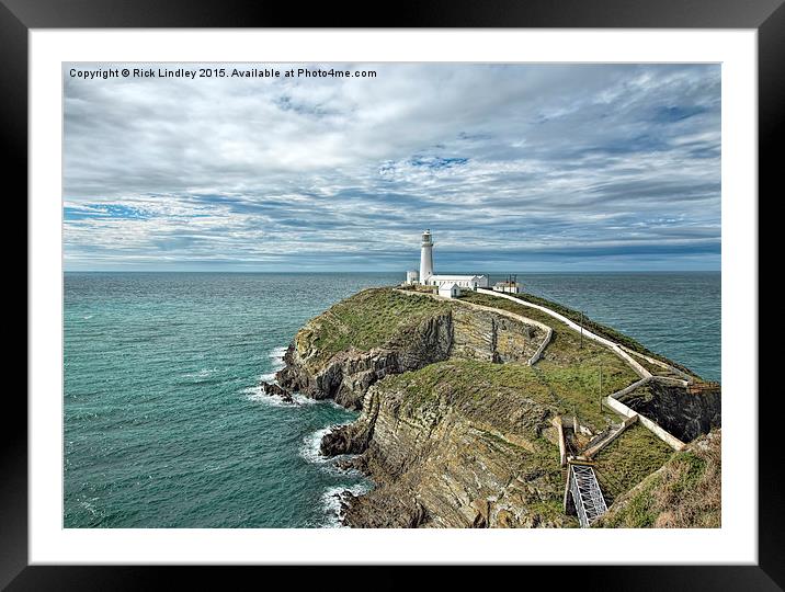 South Stack Lighthouse Framed Mounted Print by Rick Lindley