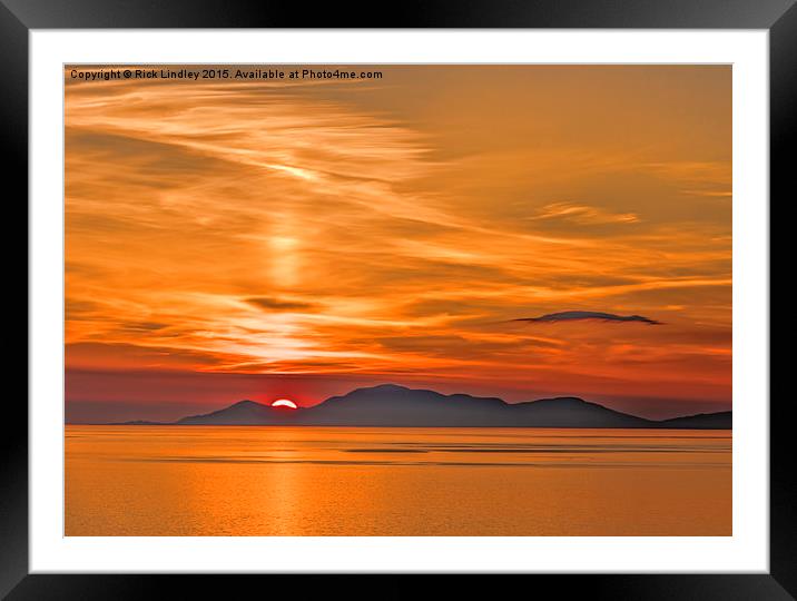  Sunset over the Isle of Harris Framed Mounted Print by Rick Lindley