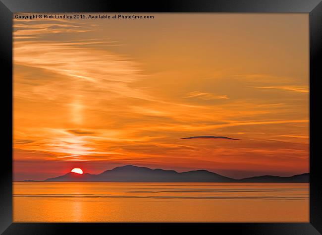 Sunset over the Isle of Harris Framed Print by Rick Lindley