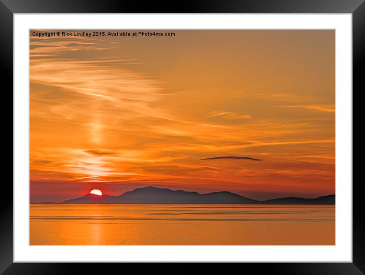 Sunset over the Isle of Harris Framed Mounted Print by Rick Lindley