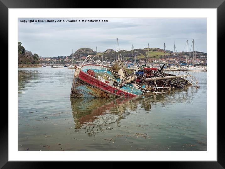  The old Wreck Conwy Framed Mounted Print by Rick Lindley