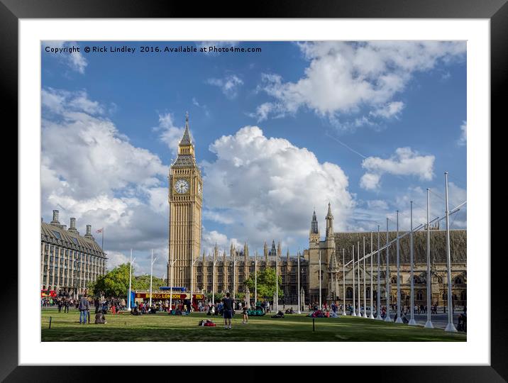 The Palace of Westminster Framed Mounted Print by Rick Lindley