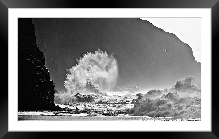 Exploding seascape Framed Mounted Print by Keith Barker