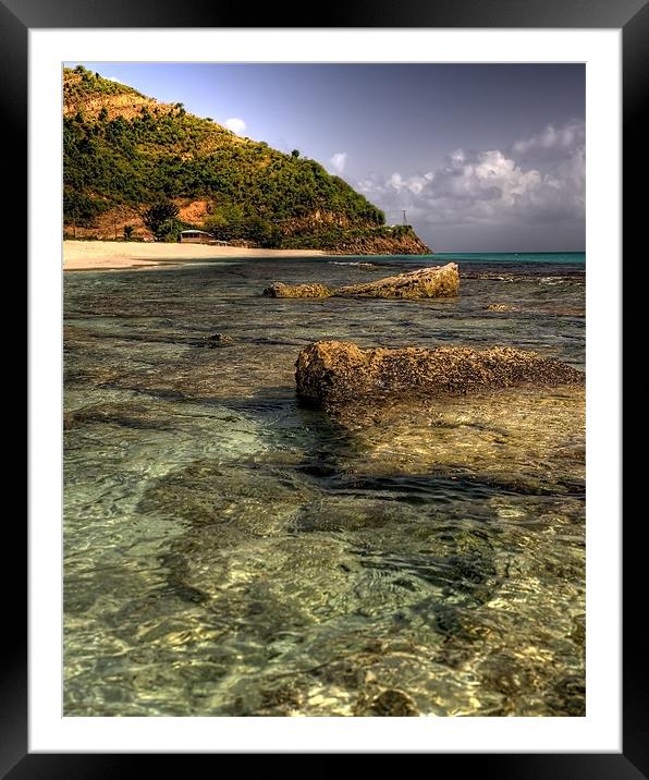 Caribbean Beach Framed Mounted Print by Keith Barker