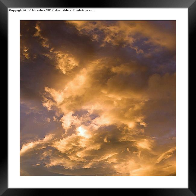 Golden Clouds Framed Print by LIZ Alderdice