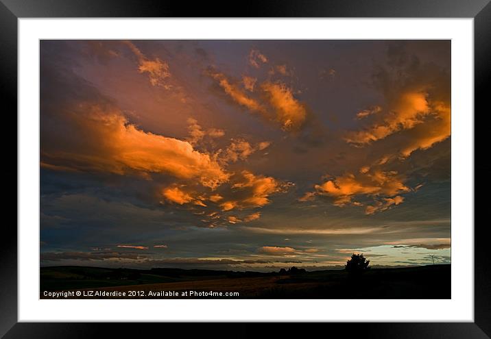 Sunset Clouds Framed Mounted Print by LIZ Alderdice