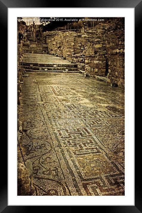  Mosaic Floor in Ephesus Framed Mounted Print by LIZ Alderdice