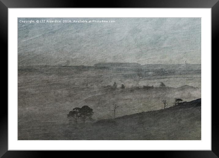 Morning Mist in The Shire Framed Mounted Print by LIZ Alderdice