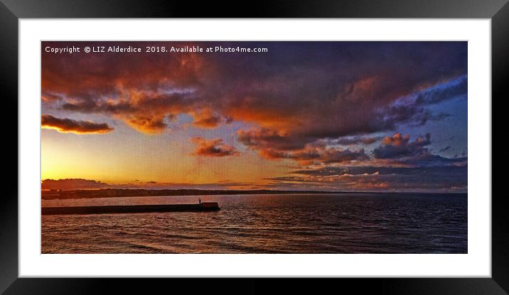 Radiant Coastal Sunset Framed Mounted Print by LIZ Alderdice