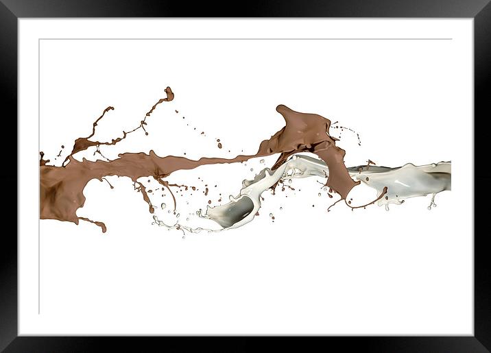 Milk and Liquid Chocolate Splash Framed Mounted Print by Natures' Canvas: Wall Art  & Prints by Andy Astbury