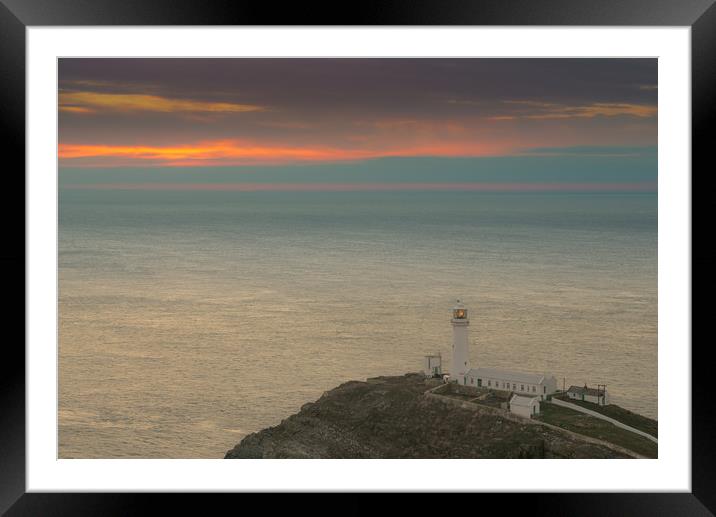 Lighthouse at Sunset,South Stack, Anglesey Framed Mounted Print by Natures' Canvas: Wall Art  & Prints by Andy Astbury