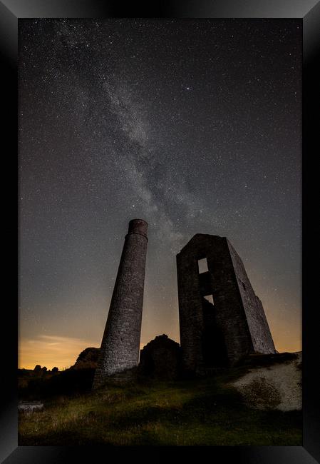 Milky Way Over Old Mine Buildings. No1 Framed Print by Natures' Canvas: Wall Art  & Prints by Andy Astbury