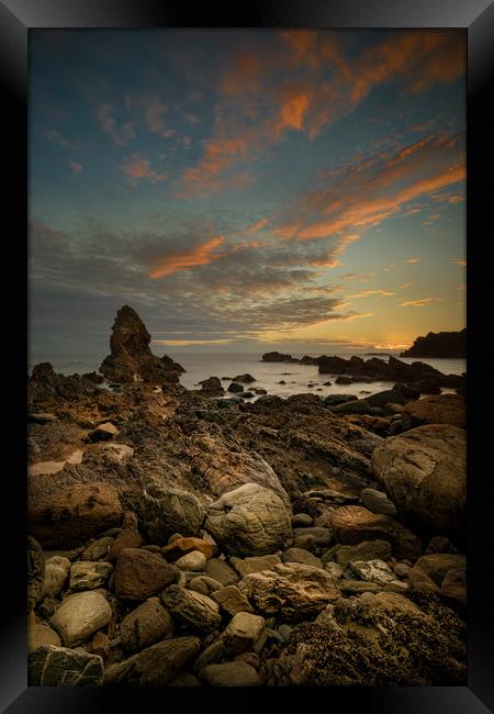 Porth Saint Beach at Dusk. Framed Print by Natures' Canvas: Wall Art  & Prints by Andy Astbury