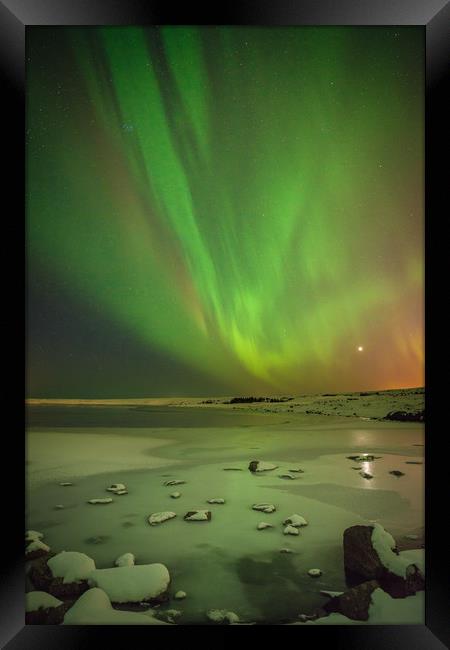 Aurora Borealis or Northern Lights. Framed Print by Natures' Canvas: Wall Art  & Prints by Andy Astbury