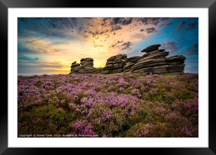 Wheel Stones: A Derbyshire Summer's Panorama Framed Mounted Print by David Tyrer