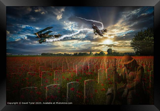 In Flanders Fields the Poppies Blow Framed Print by David Tyrer
