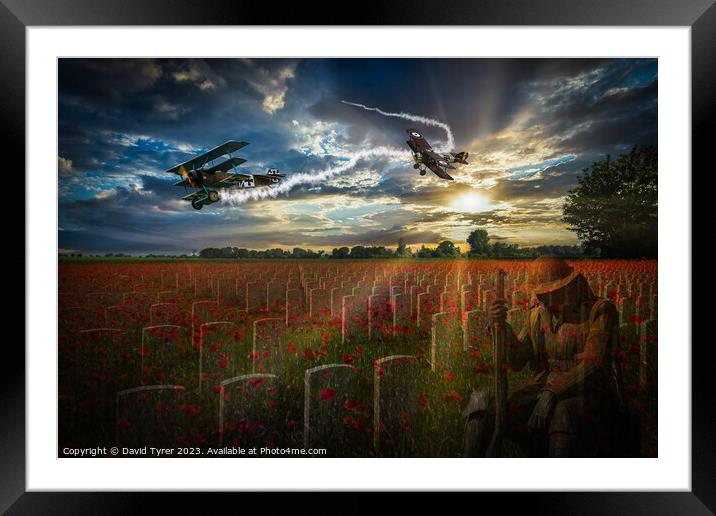 In Flanders Fields the Poppies Blow Framed Mounted Print by David Tyrer