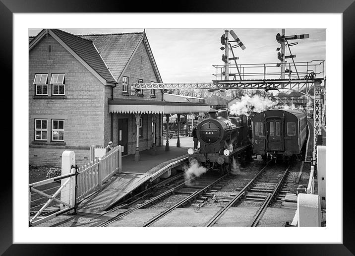 Steam Train at Station, Wansford, Cambridgeshire, Framed Mounted Print by David Tyrer