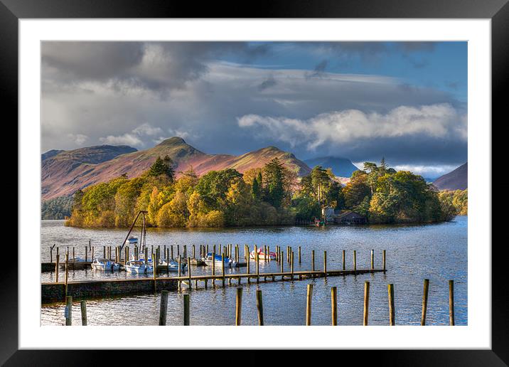 Derwent Water Framed Mounted Print by David Tyrer