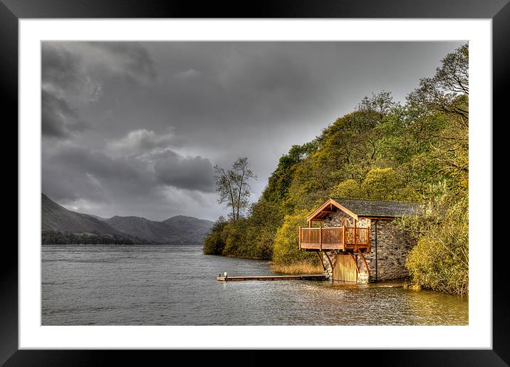 Ullswater Boathouse Framed Mounted Print by David Tyrer