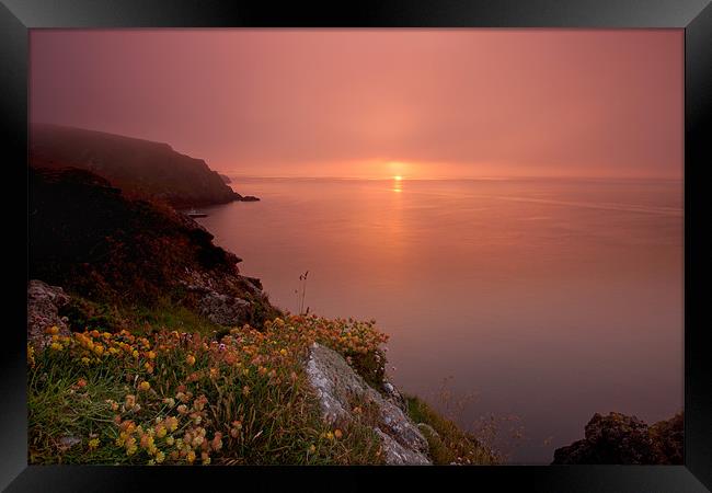 MiSt Pembrokeshire Sunset Framed Print by David Tyrer