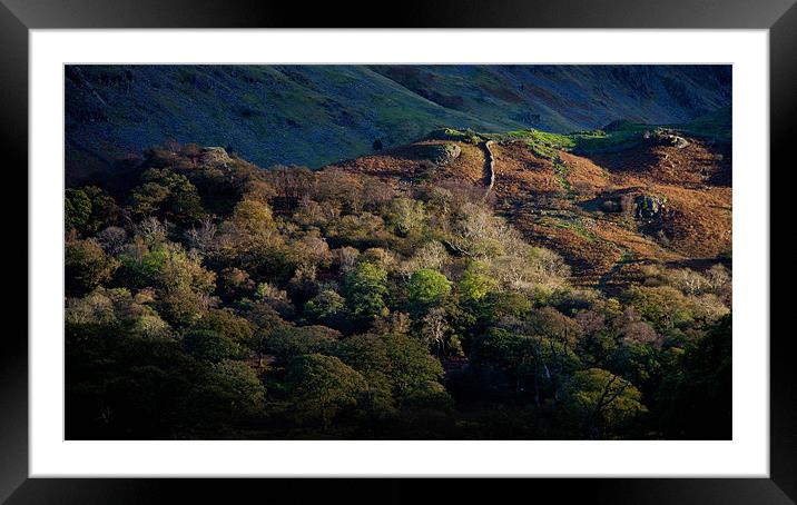 Twilight Kiss on Lake District Peaks Framed Mounted Print by David Tyrer