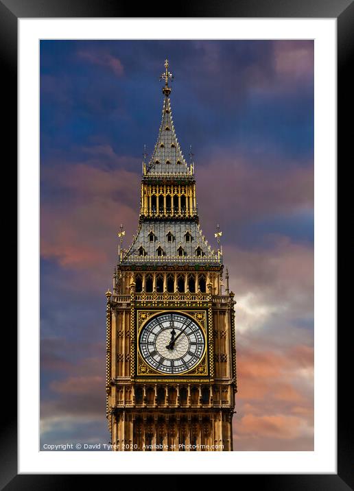 Big Ben Sunset Framed Mounted Print by David Tyrer
