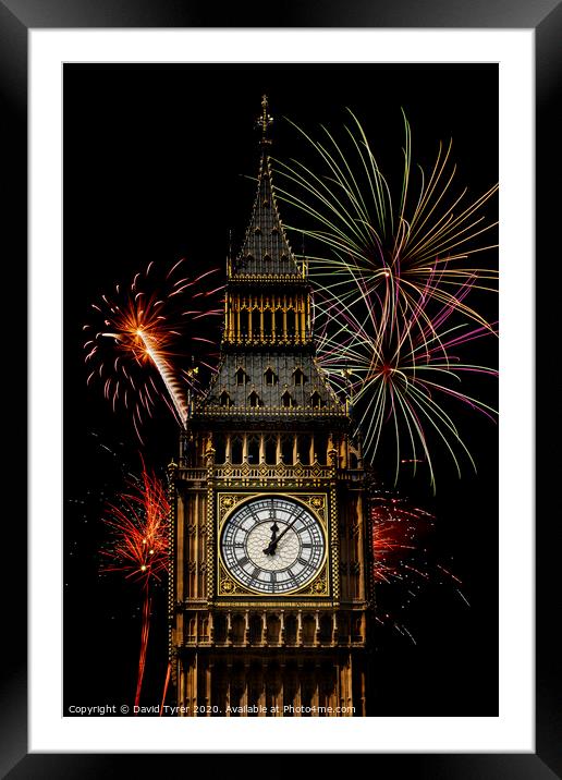 Big Ben Celebrations Framed Mounted Print by David Tyrer