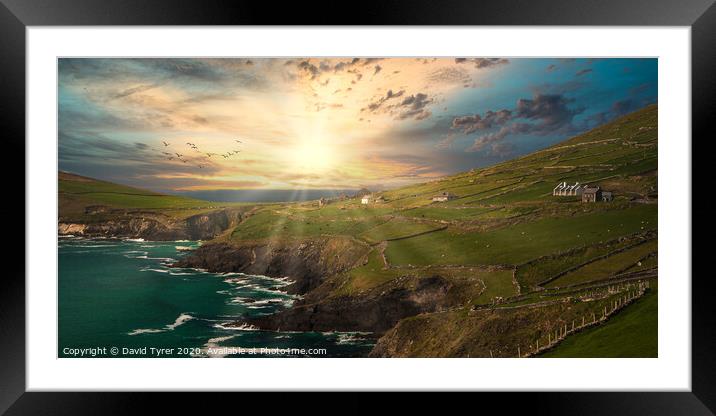 Sunset Embrace at Slea Head Framed Mounted Print by David Tyrer