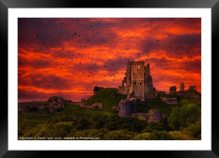 Haunting Echoes at Corfe Castle Framed Mounted Print by David Tyrer