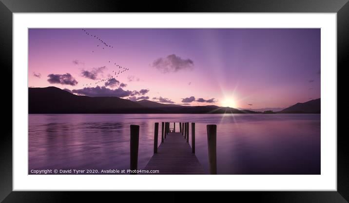 Twilight Serenity at Derwent Water Framed Mounted Print by David Tyrer