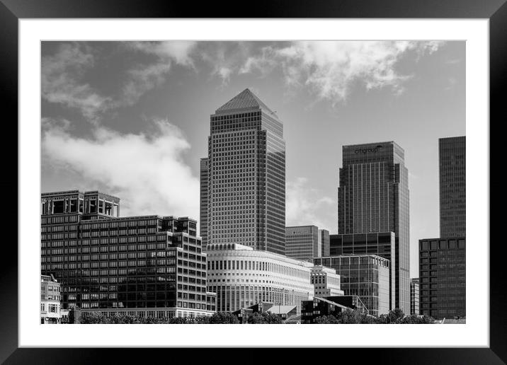 London Financial Centre Framed Mounted Print by David Tyrer