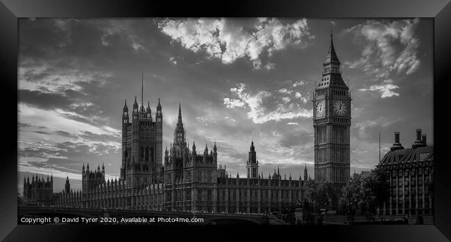 Houses of Parliament and Big Ben - London Framed Print by David Tyrer