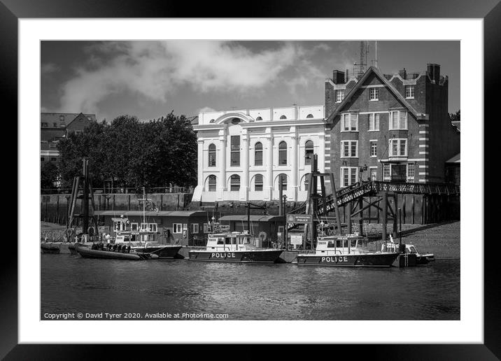 Thames River Police - Wapping, London Framed Mounted Print by David Tyrer