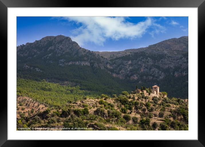 Hilltop Church, Deia Majorca Framed Mounted Print by David Tyrer