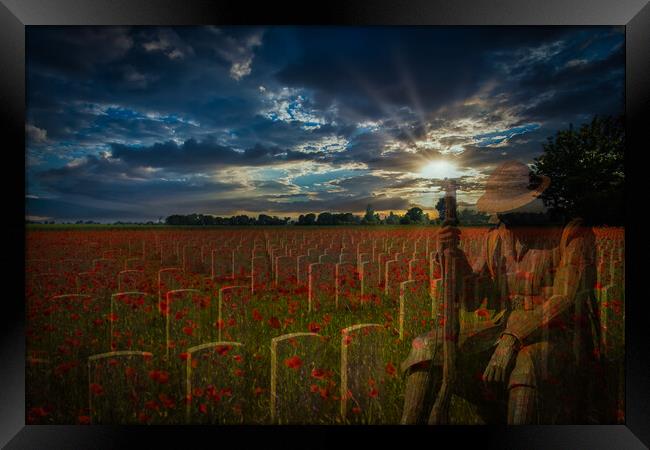 Sunset Salute: Echoes of Great War Valor Framed Print by David Tyrer