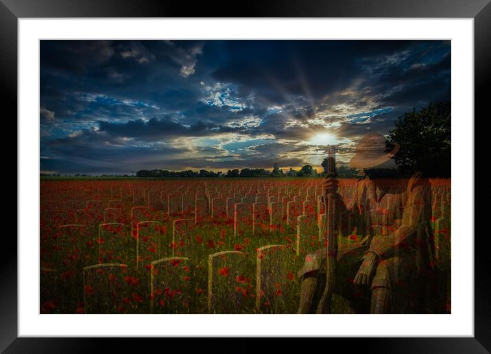 Sunset Salute: Echoes of Great War Valor Framed Mounted Print by David Tyrer
