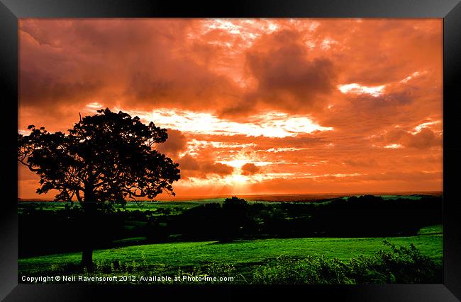 Sunset over Chesterfield Framed Print by Neil Ravenscroft