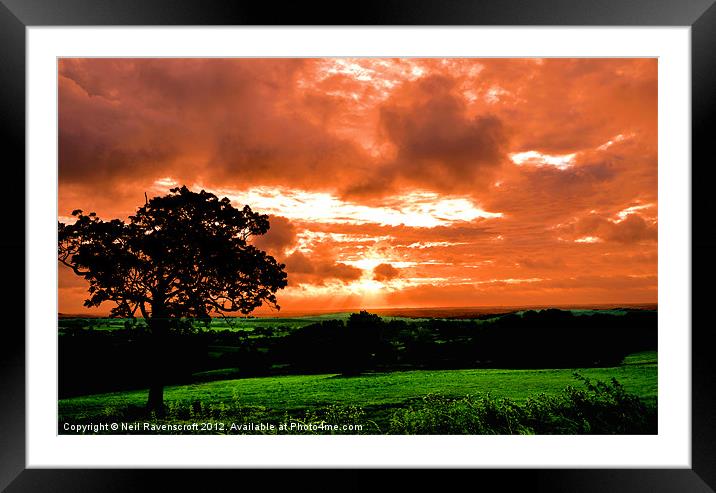Sunset over Chesterfield Framed Mounted Print by Neil Ravenscroft